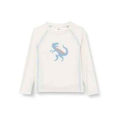 Abbildung von Playshoes UV Schutz Bade Shirt Unisex Kinder Schwimmshirt Badebekleidung, Dino Ecru Langarm, 86/92