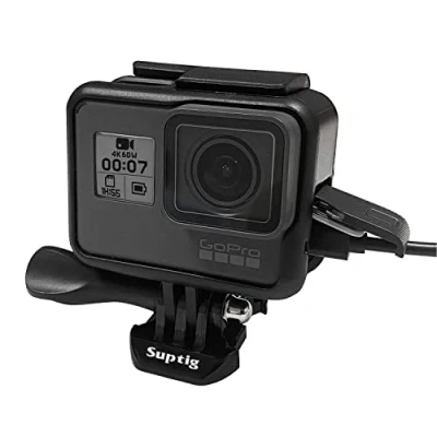 Abbildung von Suptig Rahmen Displayschutz, Objektivdeckel für GoPro Hero 7 6 5 Black 2018 Action Kamera