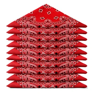 Abbildung von Karl Loven BANDANA 5 Stück Rot Paisley Mandala Muster 100% Baumwolle TÜV geprüft Dicker Stoff 20 Exklusivfarben
