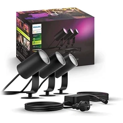 Abbildung von Philips Hue White and Color Ambiance LED Gartenstrahler Lily 3er Basis Set, dimmbar, bis zu 16 Millionen Farben, steuerbar via App, kompatibel mit Amazon Alexa