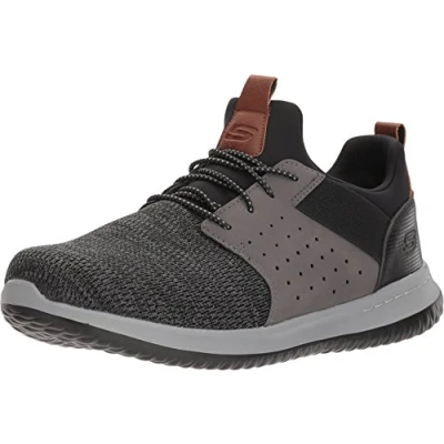Abbildung von Skechers Herren Delson Camben Sneaker, Black Gray Mesh W Synthetic, 49.5 EU