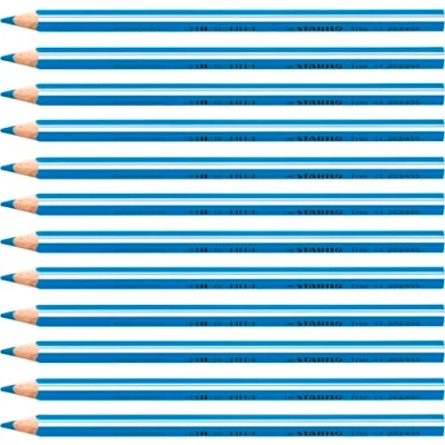 Abbildung von Dreikant Buntstift STABILO Trio dick 12er Pack himmelblau