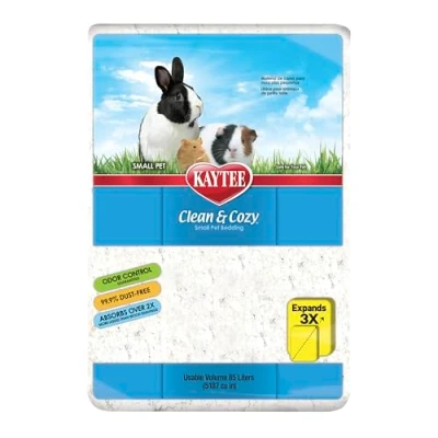 Abbildung von Kaytee Superpet, Clean &amp; Cozy Streu für kleine Haustiere wie Mäuse, Rennmäuse, Nagetiere, Hamster, Kaninchen, besonders saugfähige Papierstreu, 99,9 % staubfrei, Weiß, 85L