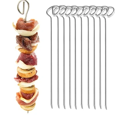Abbildung von Grillspieße 10er Set 21 cm Schaschlikspieße aus Edelstahl Grill Hochgenuss für alle Fleischfans und Vegetarier Fleischspieße, Made in Germany