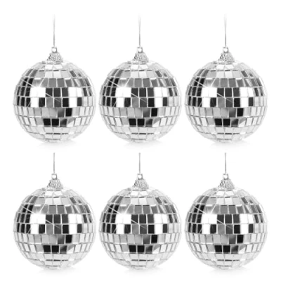 Abbildung von com four® 6X Discokugel Spiegelkugel zum Aufhängen Disco Ball für Party Partykugel Silvester, Geburtstag, Mottoparty Ø 7 cm (Ø 7cm)