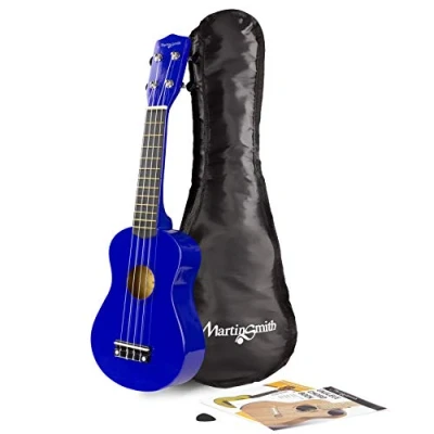 Abbildung von Martin Smith Sopran Ukulele mit Ukulelentasche und Akkordbuch