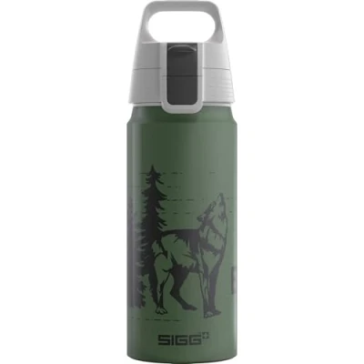 Abbildung von SIGG Alu Trinkflasche Kinder WMB ONE Brave Wolf Für Kohlensäurehaltige Getränke Geeignet Auslaufsicher Federleicht BPA frei ClimatePartner Zertifiziert Sport &amp; Schule Grün 0,6L
