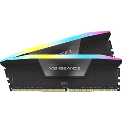 Abbildung von Corsair VENGEANCE RGB DDR5 RAM 32GB (2x16GB) 6000MHz CL36 Intel XMP iCUE Kompatibel Computer Speicher Schwarz (CMH32GX5M2E6000C36)
