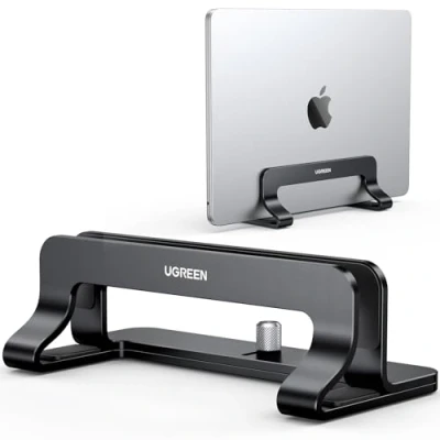 Abbildung von UGREEN Vertikaler Laptop Ständer Aluminium Vertikal Stand Laptopständer Platzsparender Halter mit thermischer Basis für Laptops,MacBook Air,Pro,Samsung, iPad,Tablets