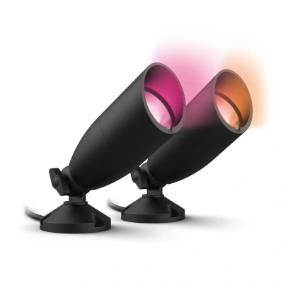 Abbildung von WiZ Tunable White and Color Outdoor Spot, dimmbar, warm bis kaltweiß, 16 Mio. Farben, 12V, smarte Steuerung per App/Stimme über WLAN, Doppelpack