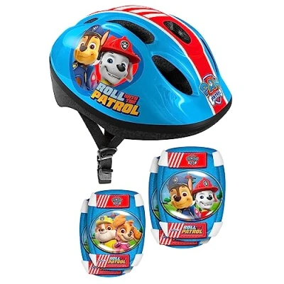 Abbildung von STAMP Unisex Youth Helmet + Elbow &amp; Knee Pads PAW Patrol, RED Yellow Blue, S