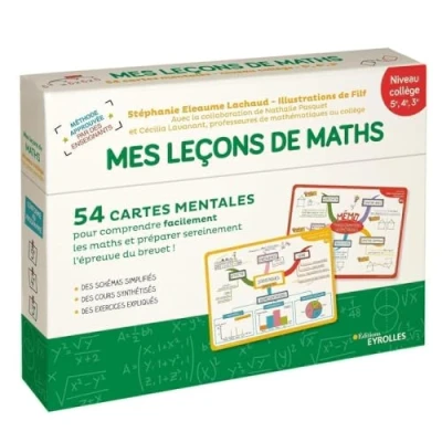 Abbildung von Mes leçons de maths niveau collège: 54 cartes mentales pour comprendre facilement les et préparer sereinement l&#039;épreuve du brevet ! + Livret