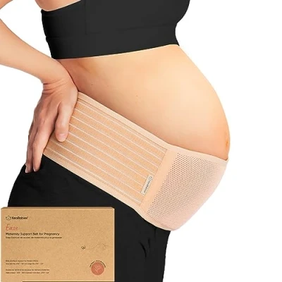 Abbildung von KeaBabies Bauchgurt Schwangerschaft Weicher und atmungsaktiver schwangerschaftsgürtel Bauchband Stützend Stützgurt (Classic Ivory, M/L)