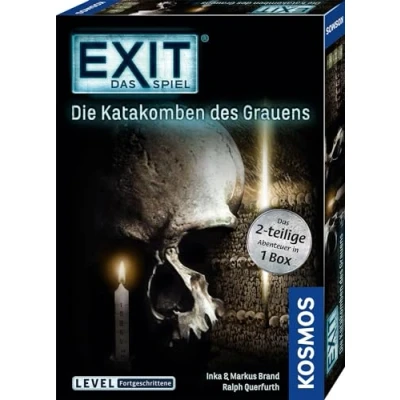 Abbildung von KOSMOS 694289 EXIT® das Spiel Die Katakomben des Grauens 2 teilige Abenteuer in 1 Box, Level: Fortgeschrittene, Escape Room Spiel, EXIT Game für 4 Spieler ab 12 Jahre