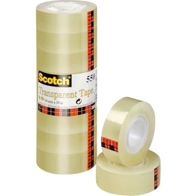 Abbildung von Scotch Transparentes Klebeband 550 8 Rollen 19mm x 33m Durchsichtiges Allzweckband für Schule, Heim und Büro