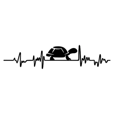 Abbildung von Aufkleber Herzschlag Tiere Breite 27cm Lifeline Heartbeat Deko Sticker Selbstklebend für Auto Kühlschrank Laptop Autoaufkleber K150 (Schwarz Matt, 23 Schildkröte)