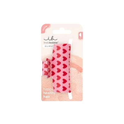 Abbildung von invisibobble CLIPSTAR M Love is in the Hair (1 Stück) Haarspange mit Herz Design für Damen, Kinder &amp; Mädchen Mittlere Größe dünnes Haar Haarspangen Set romantische verspielte Styles