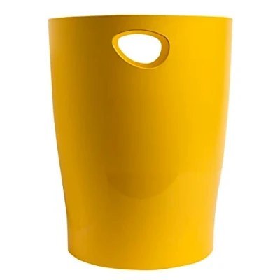 Abbildung von Exacompta 45308D ECOBIN Papierkorb BeeBlue aus Recycling Kunststoff 15 Liter mit Griffen. Eleganter und robuster Mülleimer im modernen Design Safrangelb Blauer Engel