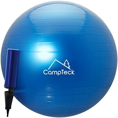 Abbildung von CampTeck U6764 Gymnastikball 65cm mit verbesserter Handpumpe für Fitness, Fitnessstudio, Pilates usw. Geeignet Männer und Frauen, Blau