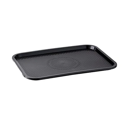 Abbildung von APS Fast Food Tablett, bruchsicheres und spülmaschinenfestes Serviertablett, Made in Germany, 35 x 27 cm, Höhe 2 schwarz