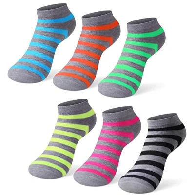 Abbildung von L&amp;K II 12 Paar Kurz Sportsocken Damen Füßlinge Baumwolle Sneaker Socken Sommer Farbstreifen 92239 N Größe 39 42