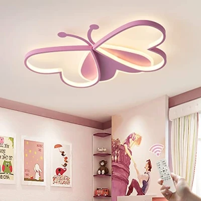 Abbildung von GHiycotdl Deckenpendelleuchte, Moderne Dimmbar Schmetterling Leuchte Deckenlampe Kinderzimmer für Wohnzimmer Schlafzimmer Flur und (50cm Dimmbar)