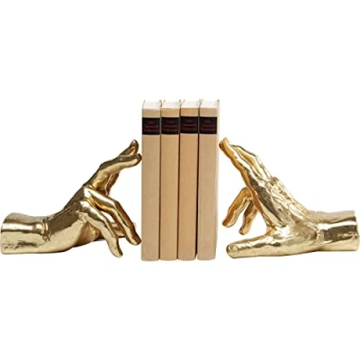 Abbildung von Kare Design Buchstütze Holding Fingers (2/Set), Gold, Deko Objekt, Buchhalter, zwei Hände, 21x14x16 cm (H/B/T)