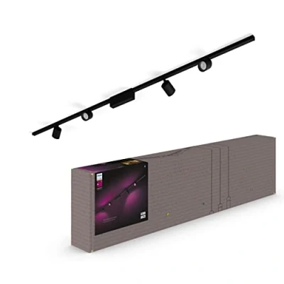 Abbildung von Philips Hue White &amp; Color Ambiance Perifo Set schwarz, 4 er Spot, Deckenleuchte, bis zu 16 Mio. Farben, steuerbar via App, kompatibel mit Amazon Alexa (Echo, Echo Dot)