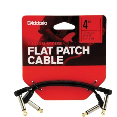 Abbildung von D&#039;Addario Accessories Gitarrenkabel Gitarren Patchkabel Instrumentenkabel Gitarrenzubehör flaches 101,6 mm rechtwinklig 2 Stück