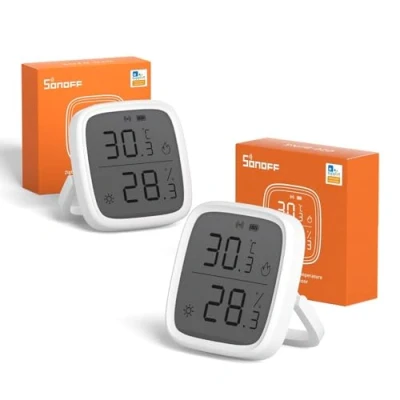 Abbildung von SONOFF Zigbee Temperatur und Feuchtigkeitssensor,SNZB 02D 2 Stück LCD Smart Thermometer Hygrometer Sensor,Zigbee Hub Erforderlich, Kompatibel mit Alexa/Google Home/Home Assistant
