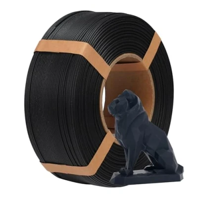 Abbildung von eSUN Matte PLA Refill Filament 1.75mm, Spulenloses 3D Druck Filament, glanzfreie Farbe, gefrostete Textur, 1KG Spule (2.2 LBS) für Drucker, Dunkel Schwarz
