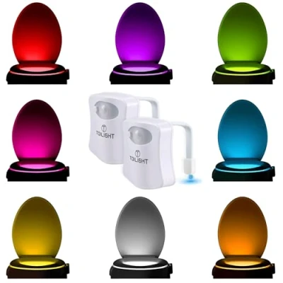 Abbildung von 2 Stück Das Original WC Licht. LED Coole Gadgets für Männer Geschenke Mama Papa Herren Lustige Geschenkideen Weihnachten Frauen Ehemann Geburtstag Scherzartikel Männergeschenke Geschenk Mann