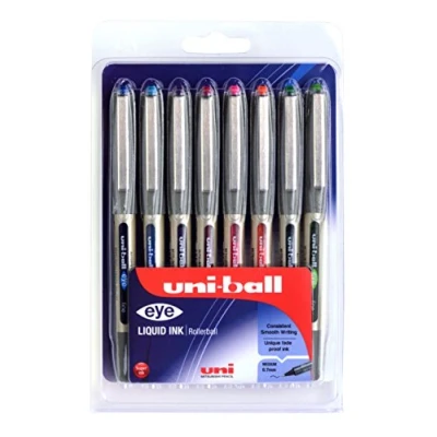 Abbildung von UB 157 eye Fine Kugelschreiber, Uni Super Tinte in ausgewählten Farben, 0.7 mm Spitze, 8 Stück