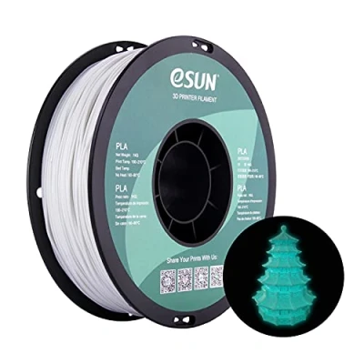 Abbildung von eSUN PLA Leuchtet 3D Drucker Filament, im Dunkeln Leuchtendes Blaues Filament 1.75mm, Maßgenauigkeit +/ 0.05mm, 1kg Spule (2.2 LBS) Druck für Drucker, Blau