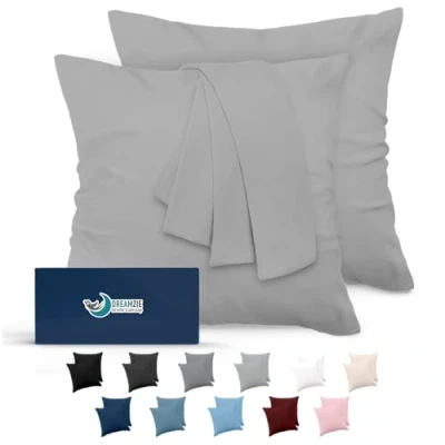 Abbildung von Kissenbezug 60x60 Anthrazit 2er Set Mikrofaser Oeko TEX Zertifiziert Dreamzie Kopfkissenbezug Weich