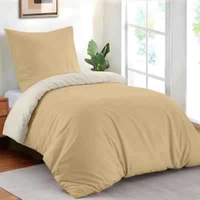 Abbildung von Dreamzie Bettwäsche Set 135x200 cm mit 1 Kissenbezüg 50x70 Beige/Sand Bettbezug aus 100% Mikrofaser Zertifiziert ohne Chemikalien (Oeko TEX)