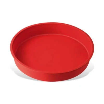 Abbildung von Dr. Oetker 1267 Rundform Ø 26 cm Flexxibel, Obstkuchenform aus Silikon, Tortenbodenform für eindrucksvolle Kreationen, hochwertige Silikon Kuchenform, Menge: 1 Stück, Rot