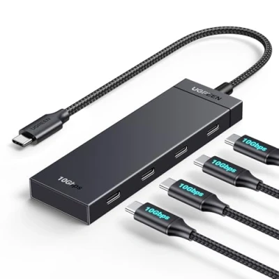 Abbildung von UGREEN USB C Hub 10 Gbps, Adapter mit 4*USB 3.2 Ports, Hochgeschwindigkeits Multiport Splitter für iPhone 16 Serie, Galaxy S24, MacBook Pro, iMac, iPad Chromebook und mehr