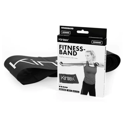 Abbildung von Kintex Fitnessband, 2,5 m x 15 cm, Gymnastikband in 7 Stärken, 100% Latex, transportables Trainingsband (Grün)