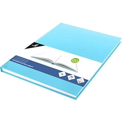 Abbildung von Kangaro KTC Skizzenbuch A4 blanko mit blaues Pastell Hardcover, 80 Blatt 100 gramm weiß Säurefreies Papier, K 5356, Blue