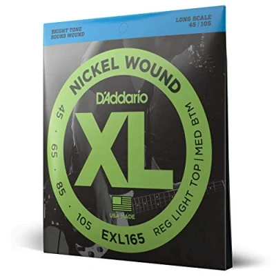Abbildung von D&#039;Addario E Bass Gitarrensaiten Saiten Bassgitarre Strings Guitar EXL165 Custom Light, 45 105 Long Scale