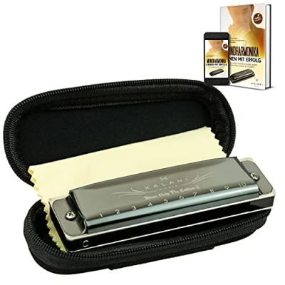 Abbildung von XALANI Mundharmonika inkl. Soft Case und Pflegetuch I Bonus: E Book gratis C Dur Blues Harp mit Profi Klang