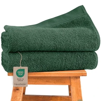 Abbildung von Hausfelder Duschtuch 70x140 Premium Badetuch 500g/m² 100% Baumwolle Duschhandtuch Handtücher Set, Ökotex Zertifiziert (70 x 140 cm Dunkelgrün)