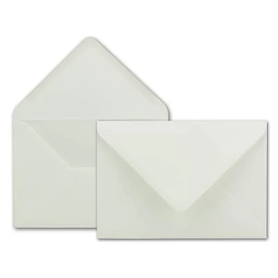 Abbildung von 25x Brief Umschläge in Elfenbein 80 g/m² Kuverts DIN B6 Format 12,5 x 17,6 cm Nassklebung ohne Fenster