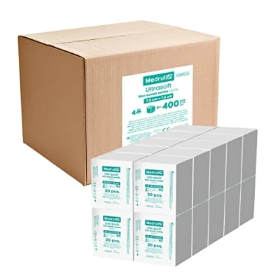 Abbildung von Medrull Kompressen nicht gewebt STERIL ULTRASOFT 4 lagig 7.5cm x Verpackt 2 Stück 20 Papierbeuteln (40 Stück) boxen