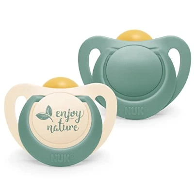 Abbildung von NUK for Nature Babyschnuller Nachhaltige Gummischnuller Über 98 % natürliche Rohstoffe 0 6 Monate Terrakottarot 2 Stück