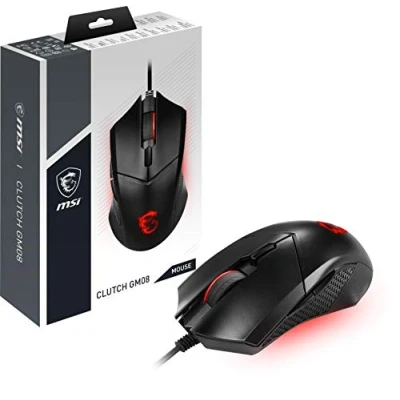 Abbildung von MSI Clutch GM08 Gaming Maus (kabelgebunden, PAW 3519 Sensor, 200 4200 DPI, 6 Tasten, schwarz, RGB Light)