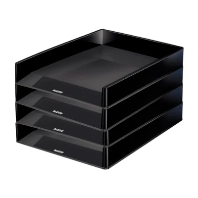 Abbildung von Leitz Briefkorb Duo Colour, 4 Stück, schwarz, 53610095