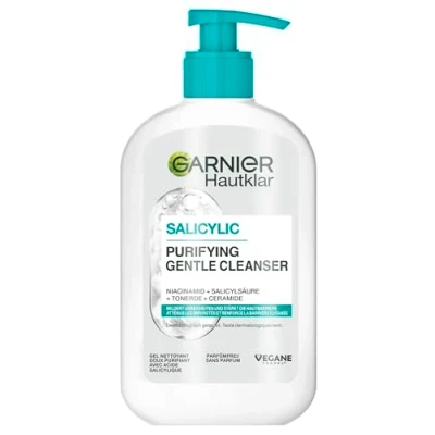 Abbildung von Garnier Hautklar Gesichtsreinigung, Entfernen von Unreinheiten, Öl und Make Up, Mit Hyaluronsäure, Ceramid Tonerde, Hydrating Deep Cleanser, 1 x 250 ml