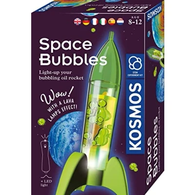 Abbildung von KOSMOS 616786 Space Bubbles Mini Raketen Lavalampe Experimentier Set für Kinder mit mehrsprachiger Anleitung (DE, EN, FR, IT, ES, NL)